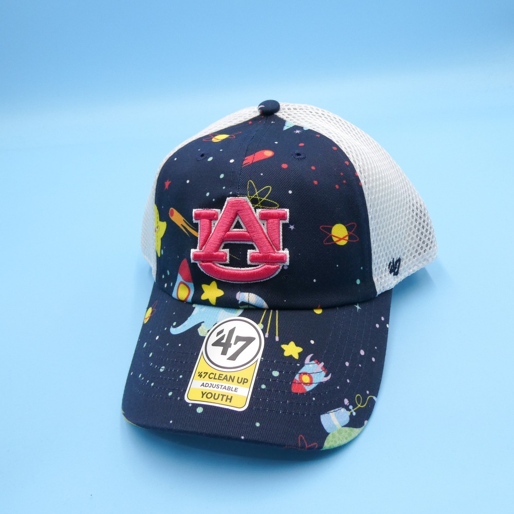 '47 Brand Hat Youth Auburn Tigers Galaxy Space Navy Blue Mesh Snapback Cap